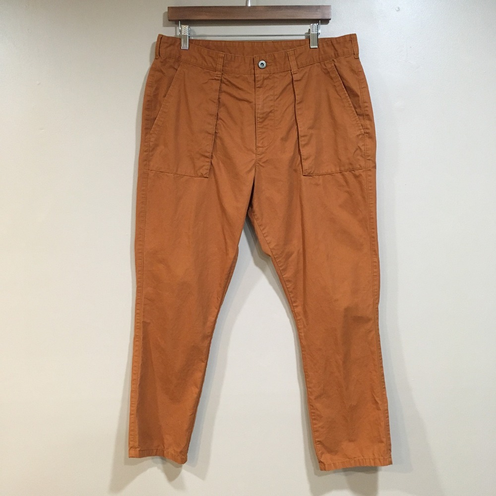 Collusion Tapered Chino Pant Mens 34x30 Burnt Orange Gorpcore Rugged Office Work